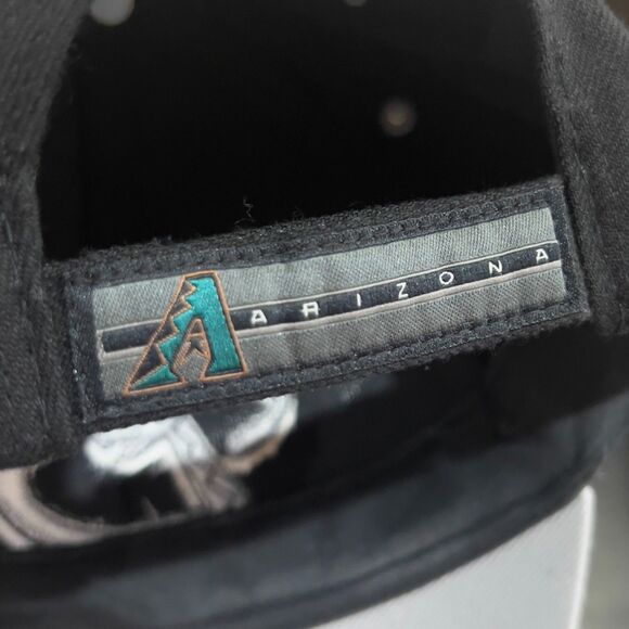 Vintage 90s Twins Enterprises Arizona Diamondbacks Black Silver Strapback Hat - Picture 6 of 9